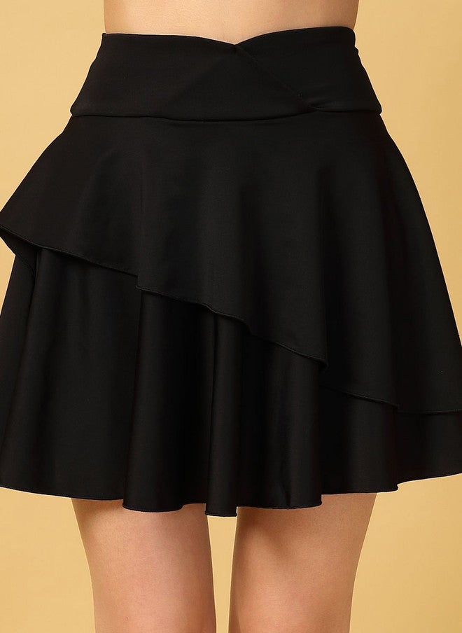 CUKOO One Shoulder Printed Swim Bikini Set with Skirt - Image 3